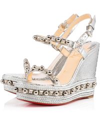 louboutin wedges silver